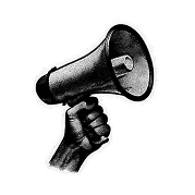 Vintage megaphone collage